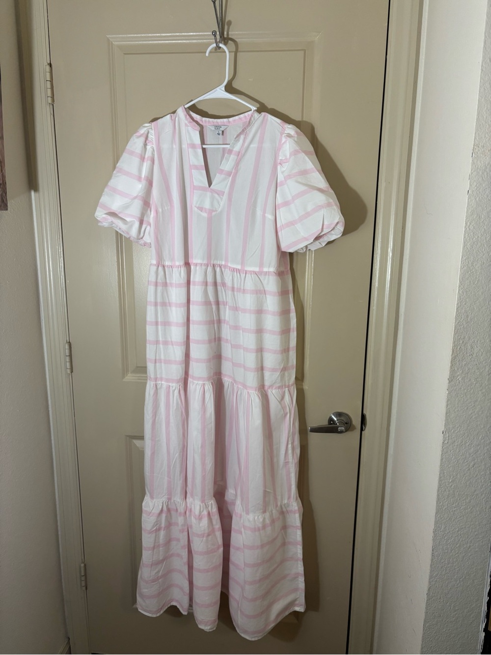 crown & ivy White and Light Pink Striped Maxi Dress - Picture 2 of 7